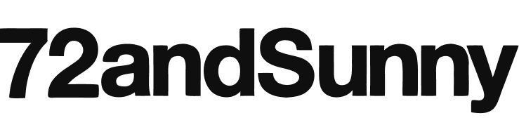 72andSunny brand logo in bold black text.