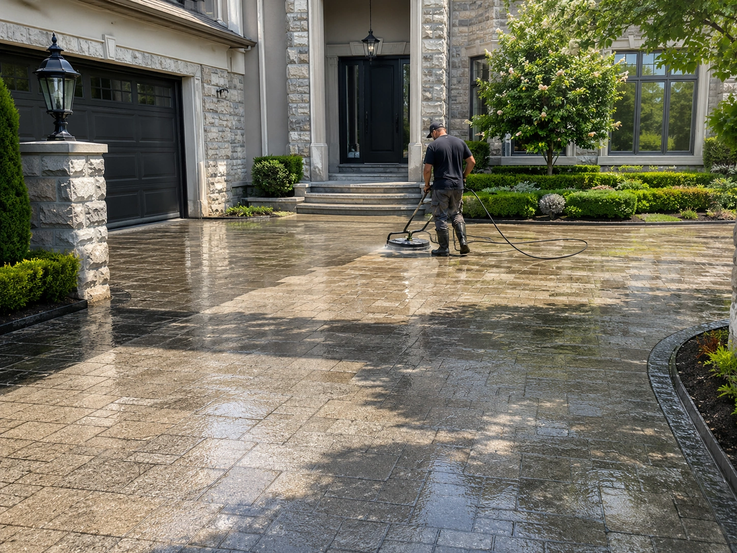 Illustrative power washing concept, not a completed project