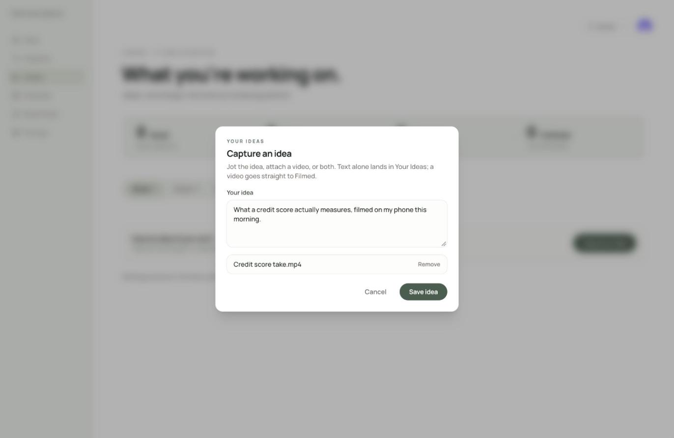 Uploading a video in the Tention web app