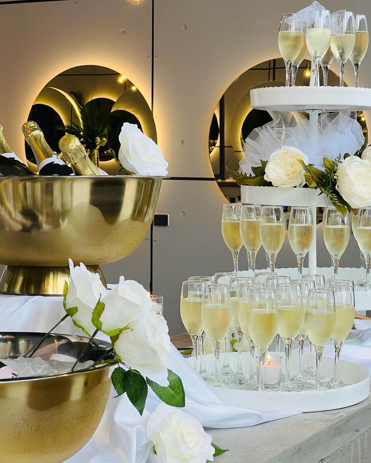 Wedding champagne tower