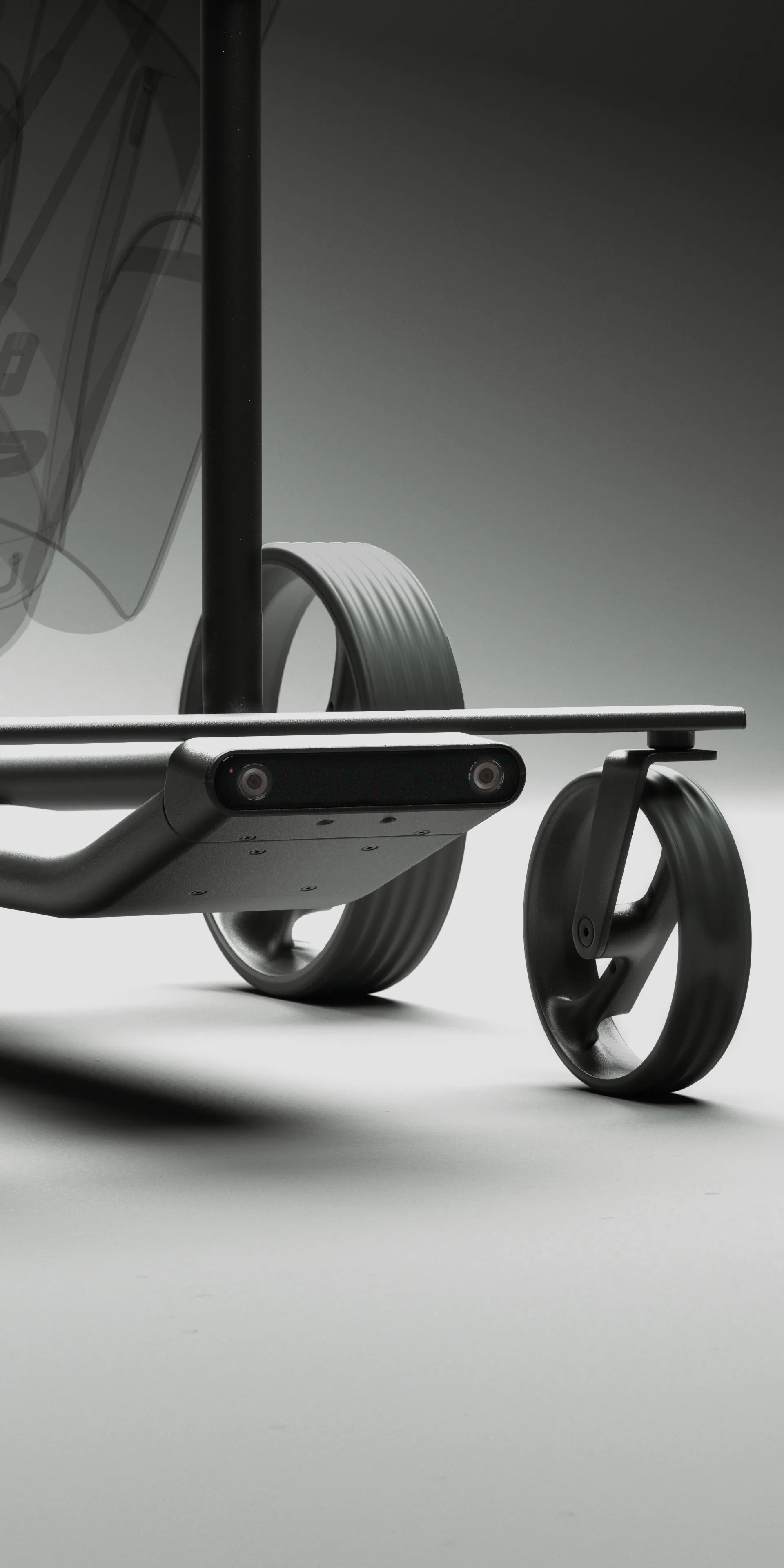 iXi autonomous golf trolley following a golfer on the course with advanced motion tracking.