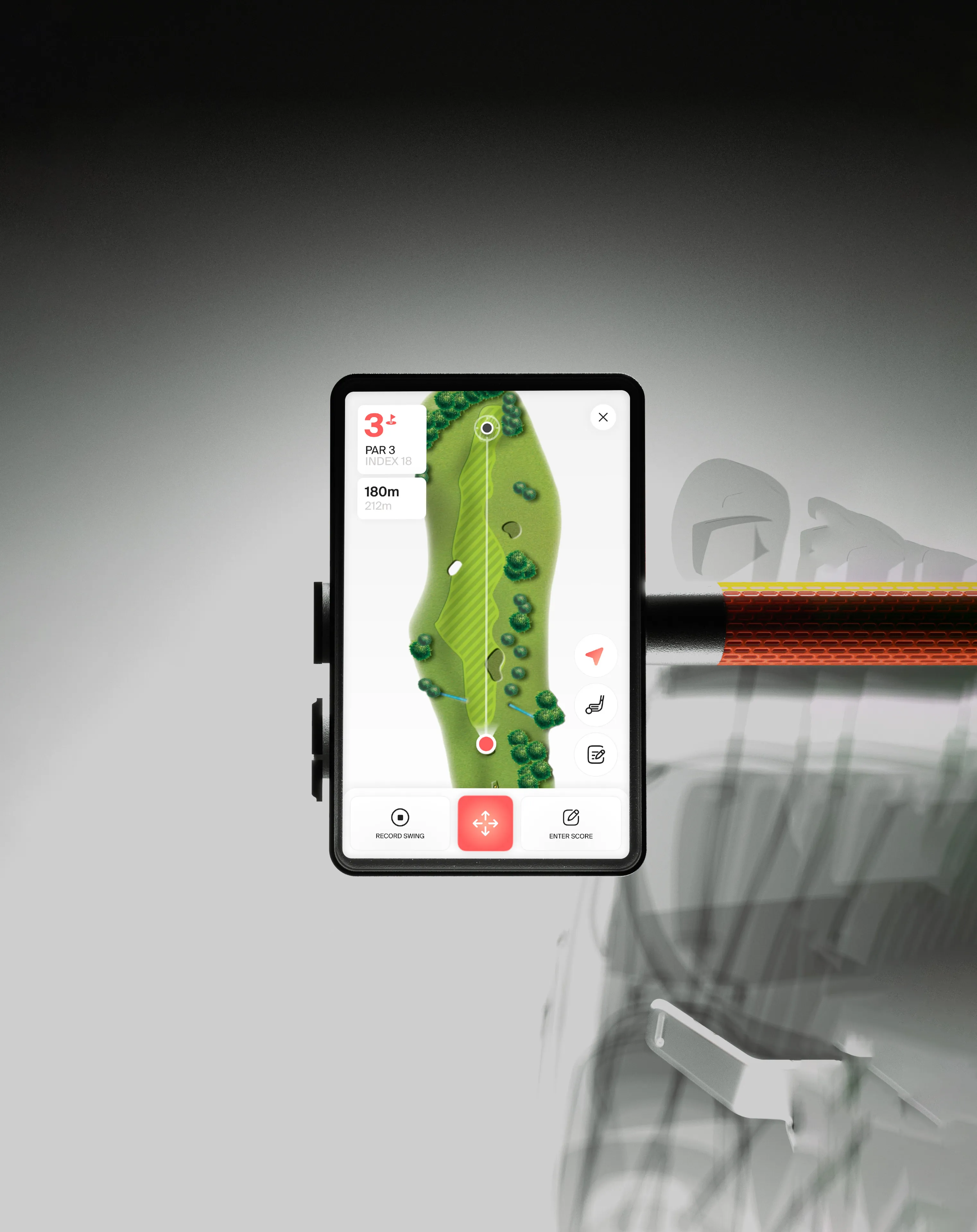 iXi autonomous golf trolley with dual 3D cameras mapping the golf course in real time.
