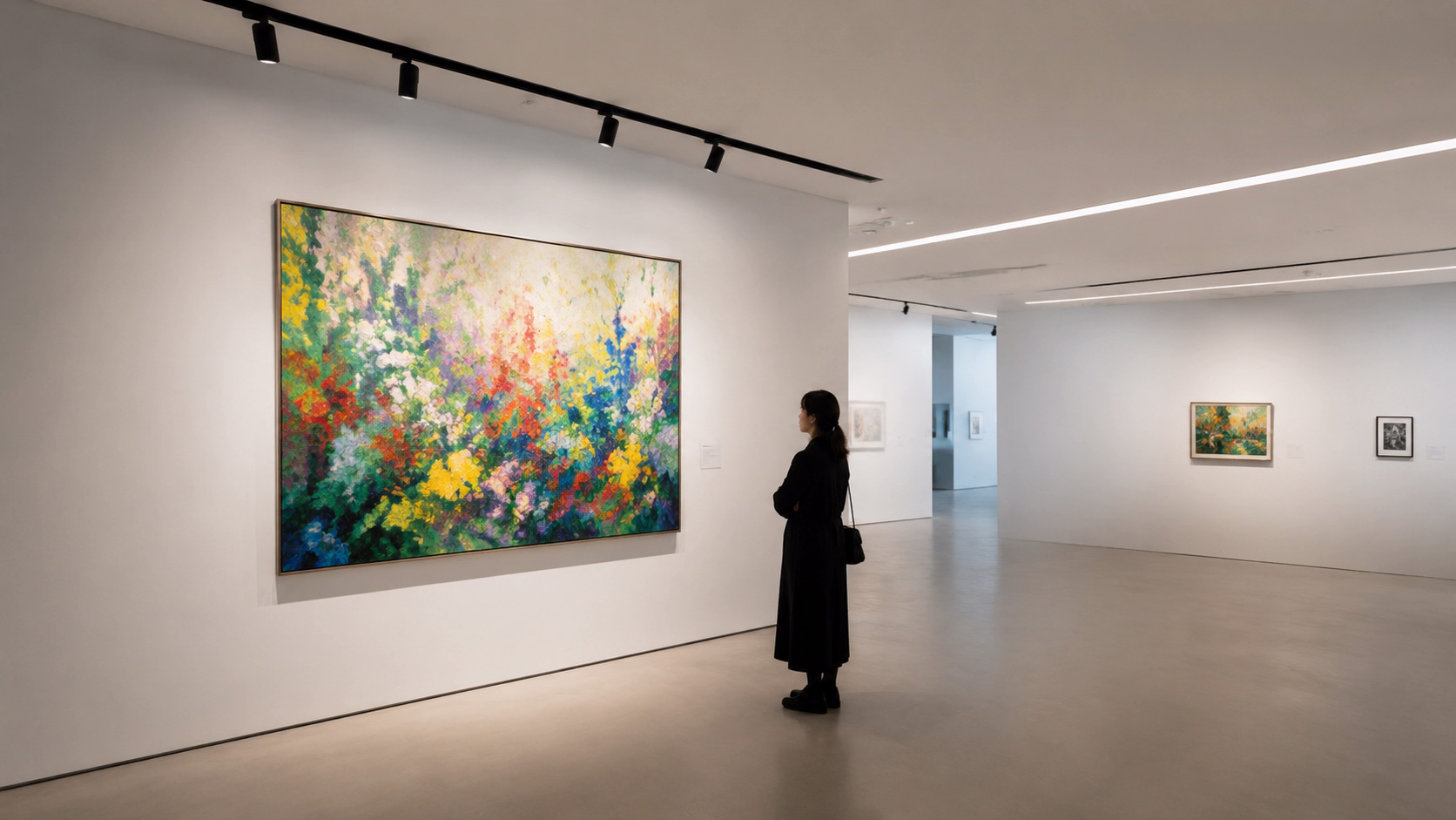 SUMLINK Retail Gallery Narrative Light Beam — gallery retail space curated by dynamic linear lighting