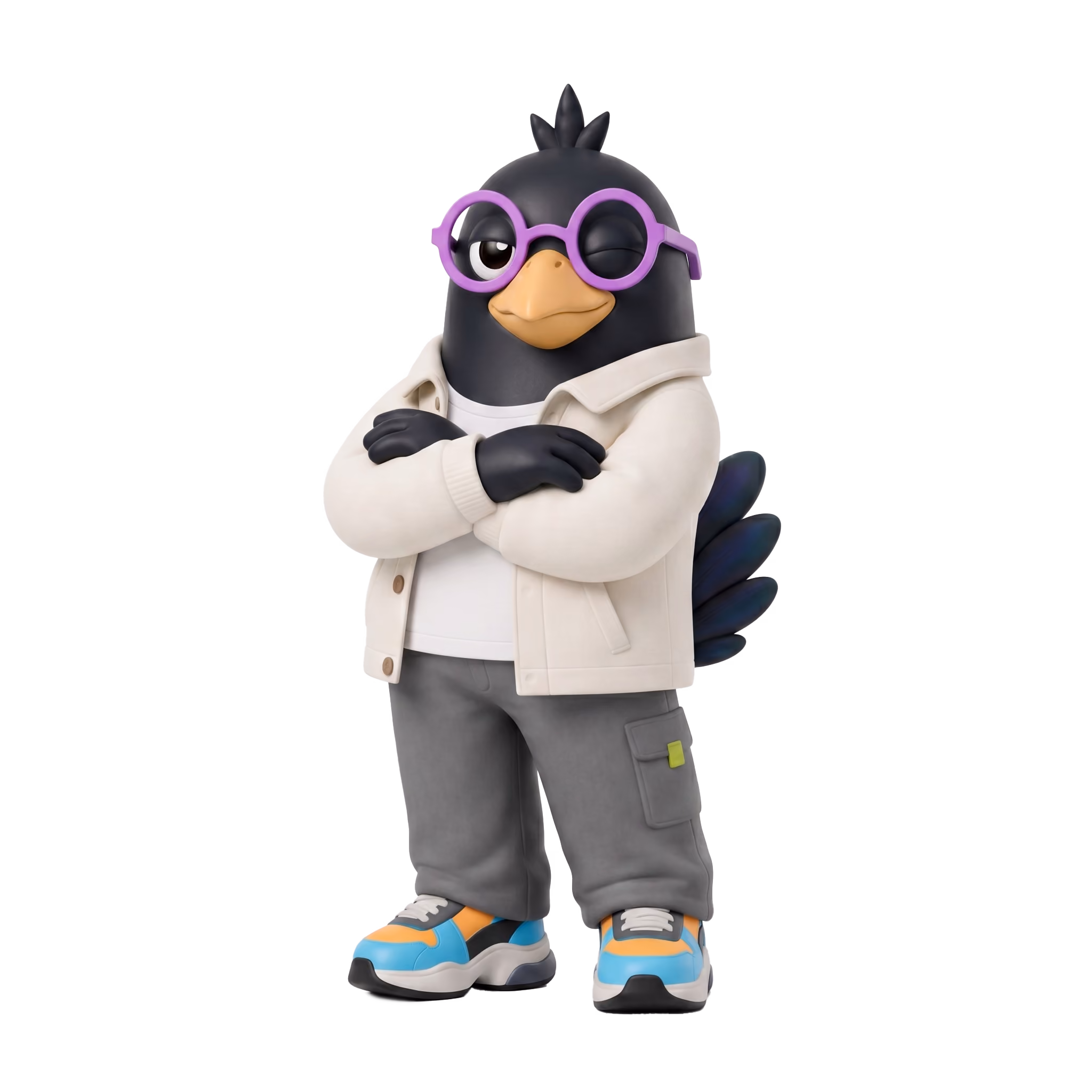 Vwala mascotte Finn with arms crossed
