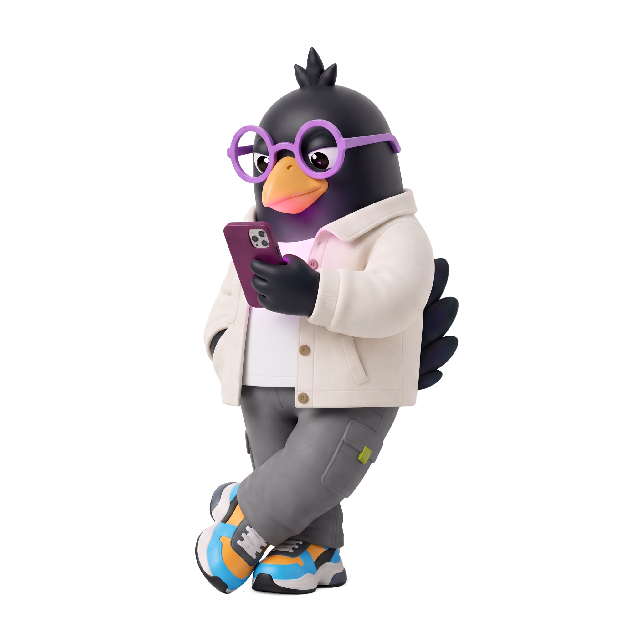 Finn die op zijn smartphone kijkt