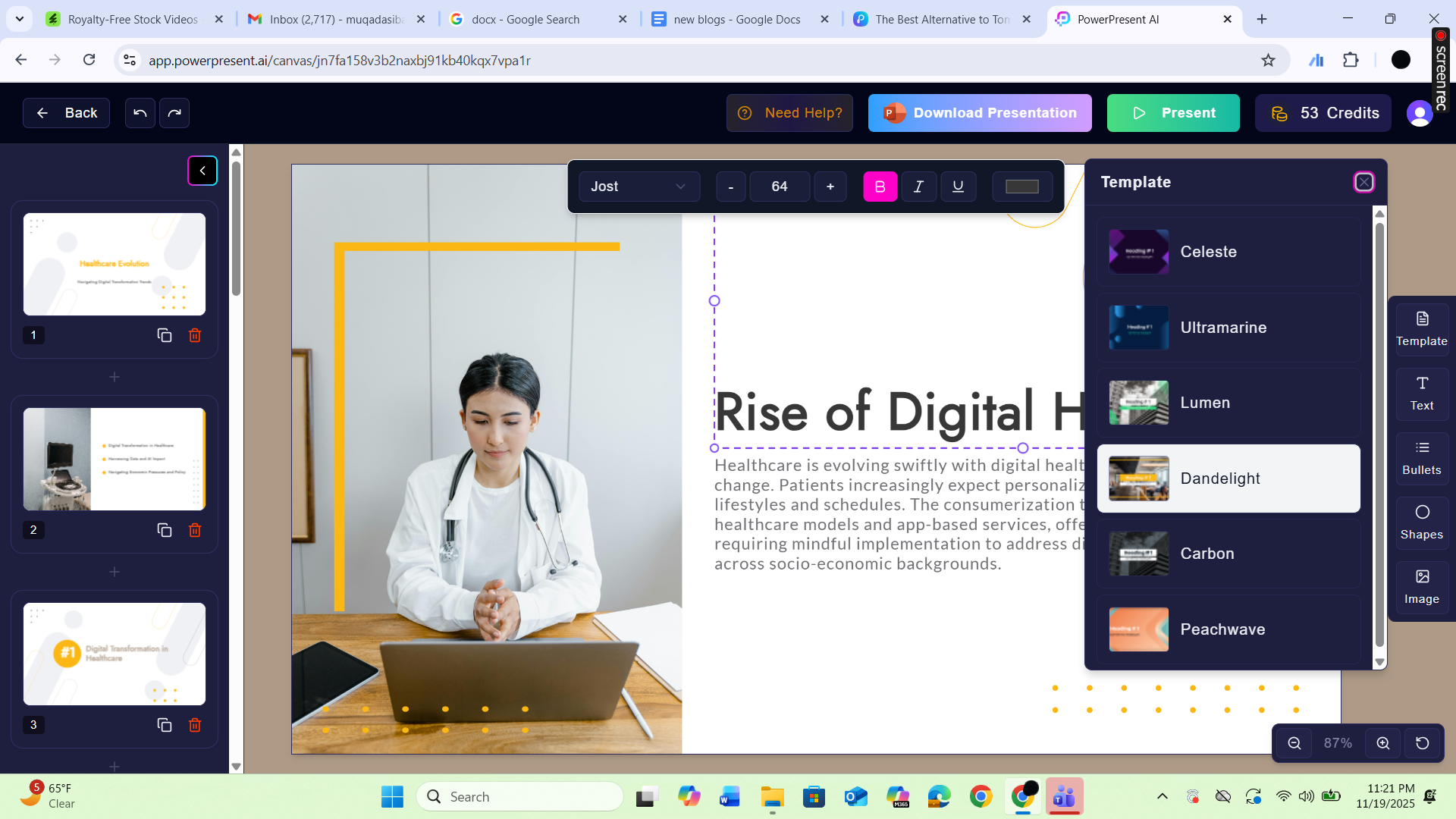 Design Flexibility (Brand Customization) for PowerPresent.AI