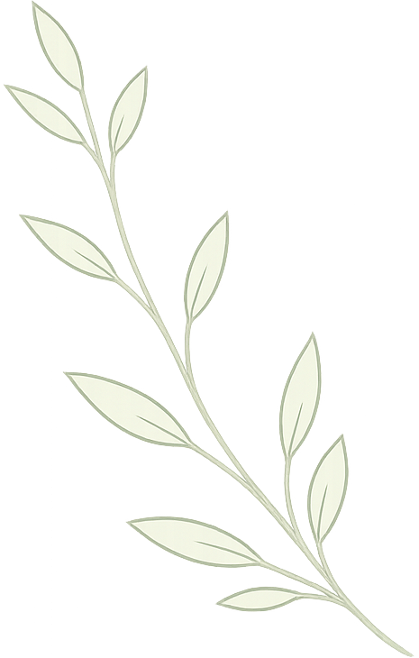 Glowing pale green vine with leaves on a dark gradient background.
