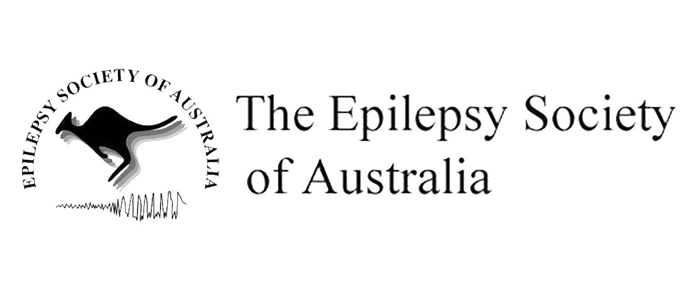 Logo featuring a kangaroo and brainwave line with text The Epilepsy Society of Australia.