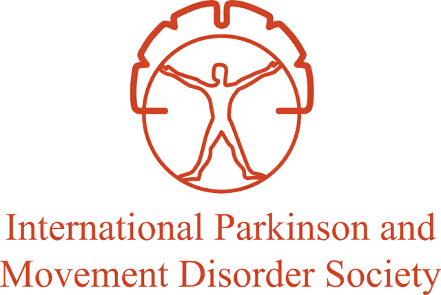 Logo of International Parkinson and Movement Disorder Society with human figure inside a gear.