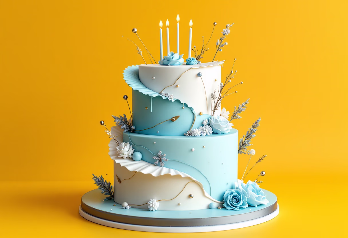 image of custom event cakes (for a bakery)