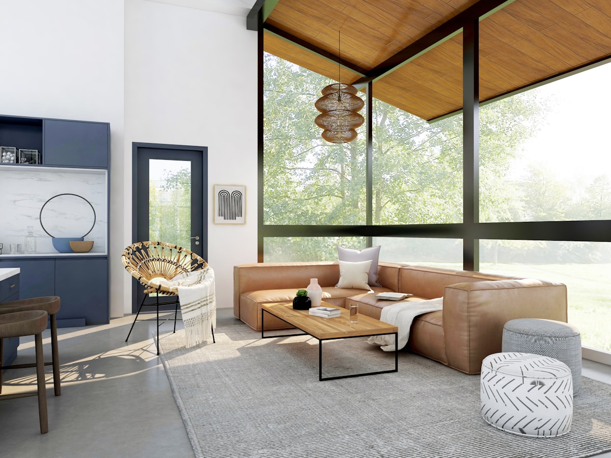 Loft-Tür mit schwarzem Rahmen und Glas