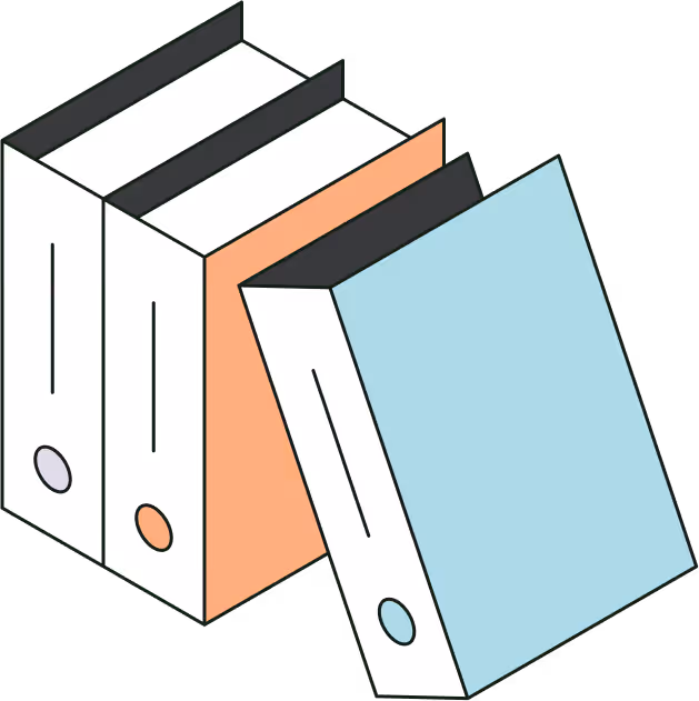 An illustration of books representing Vaultrees whitepapers and blog posts