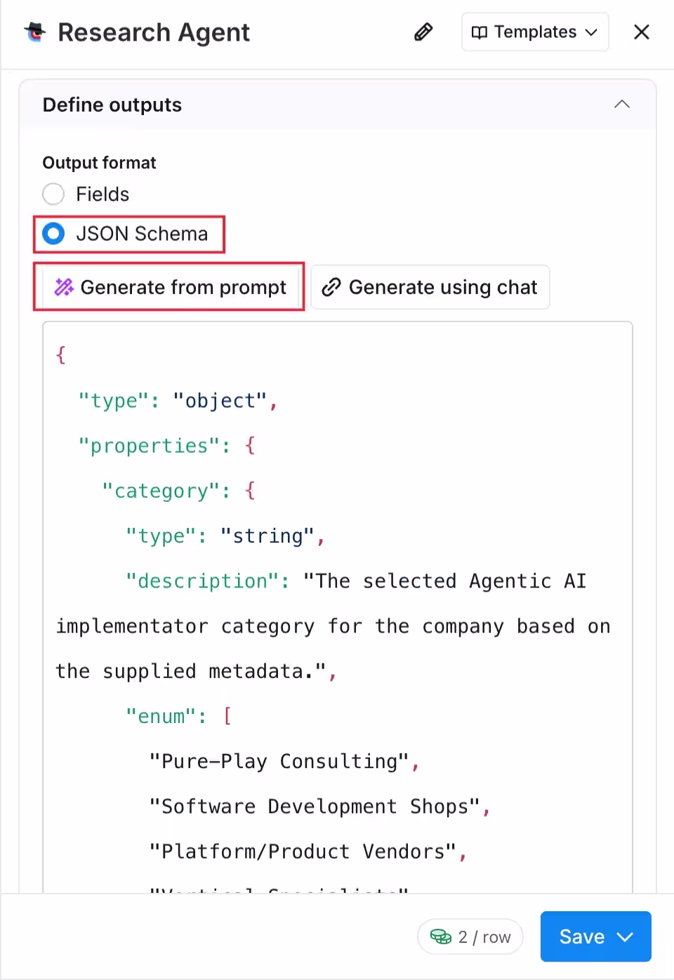 Clay by using JSON