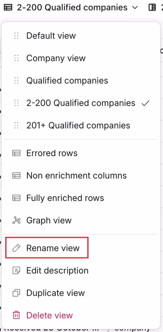Renaming default view.