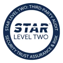 STAR Level Two certification badge indicating third-party audit for security, trust, assurance, and risk.