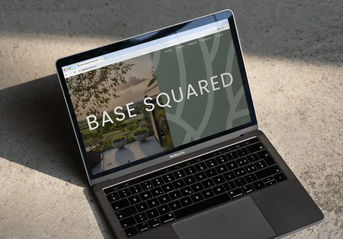 picture of the website on a laptop