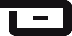 Minimalist black geometric logo resembling an abstract letter G or device.