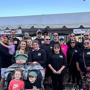 Team at a charity event