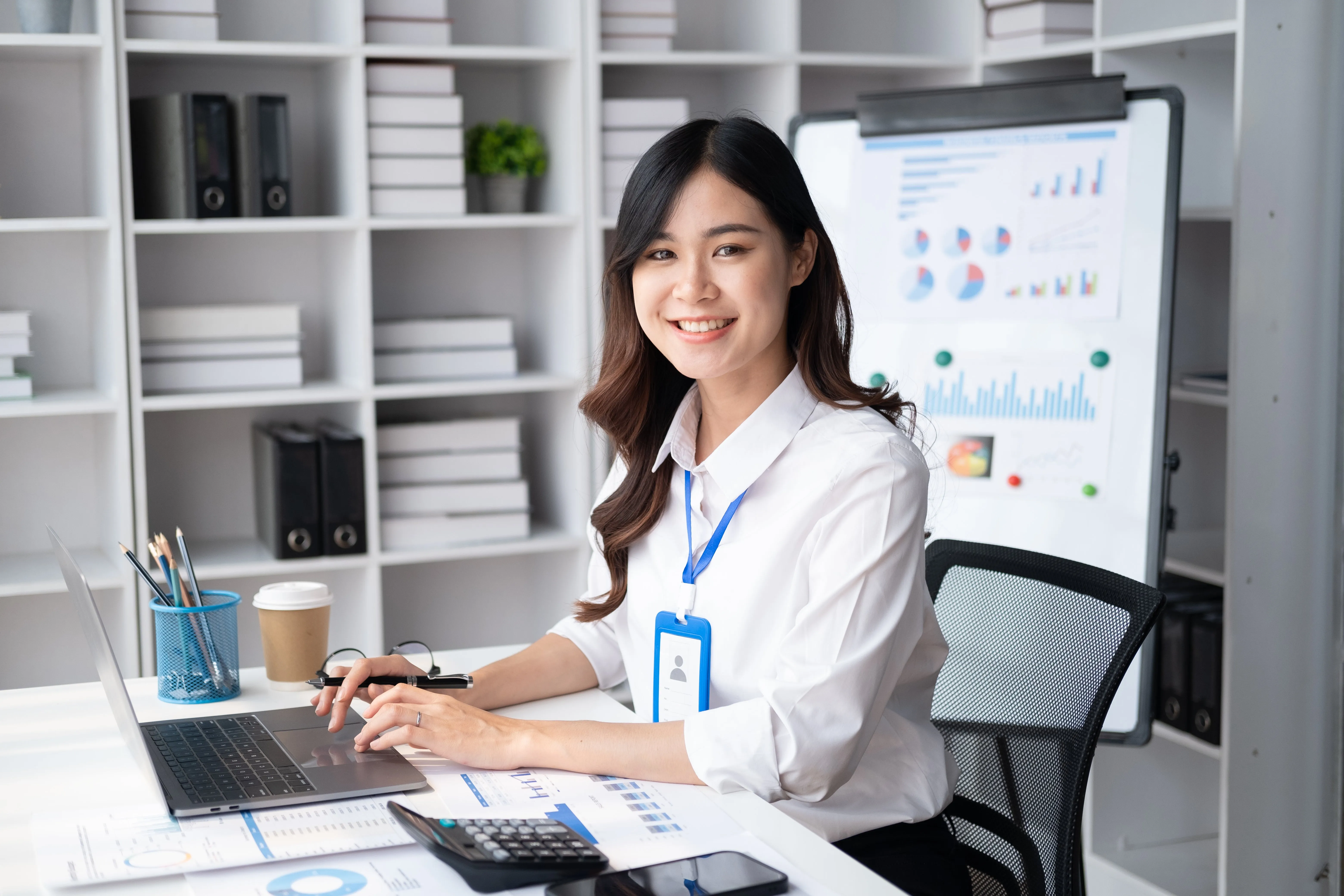Team members working in the office