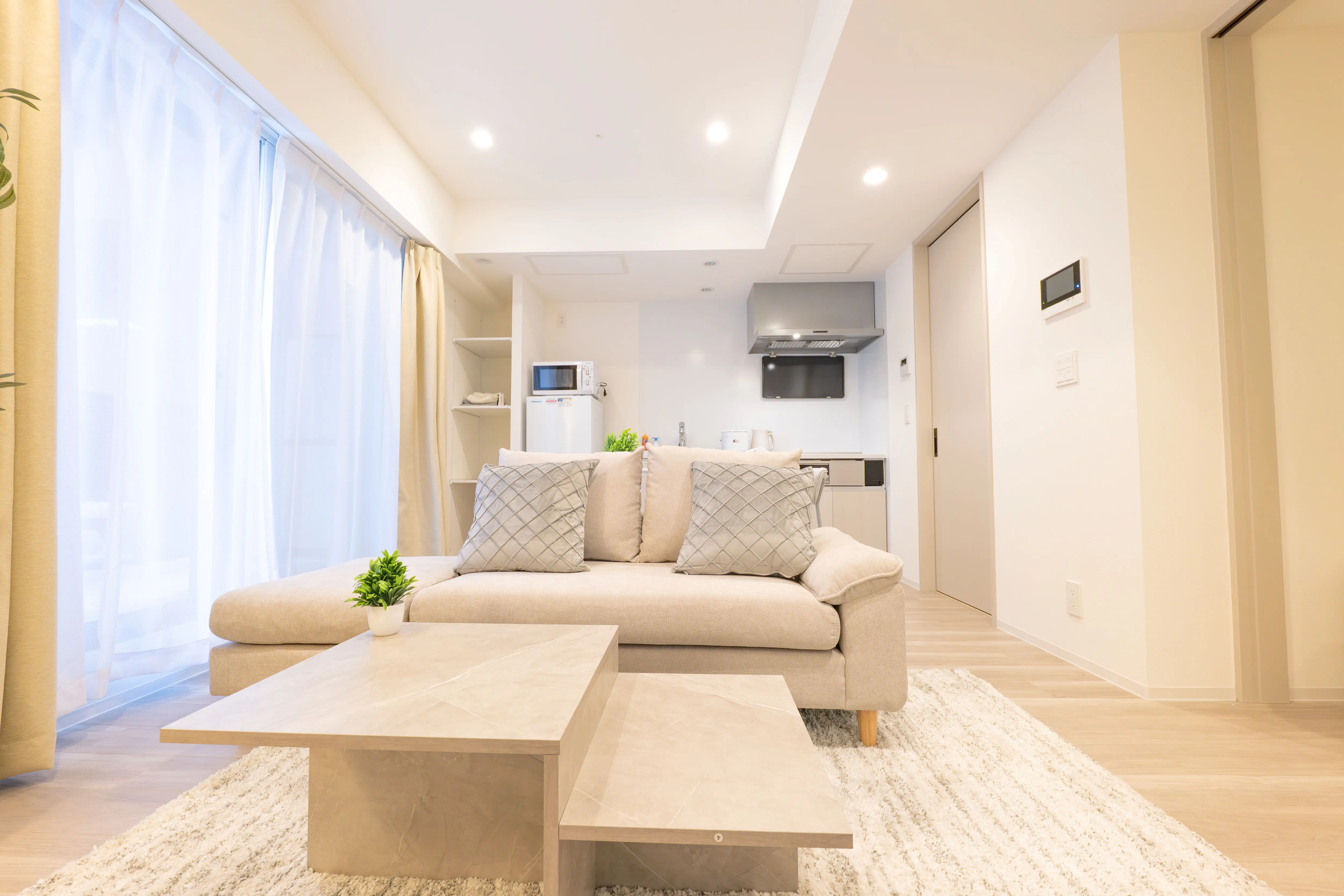 Living room of Room 201 at Mondo Mio Sapporo Odori Minami 2-jo.