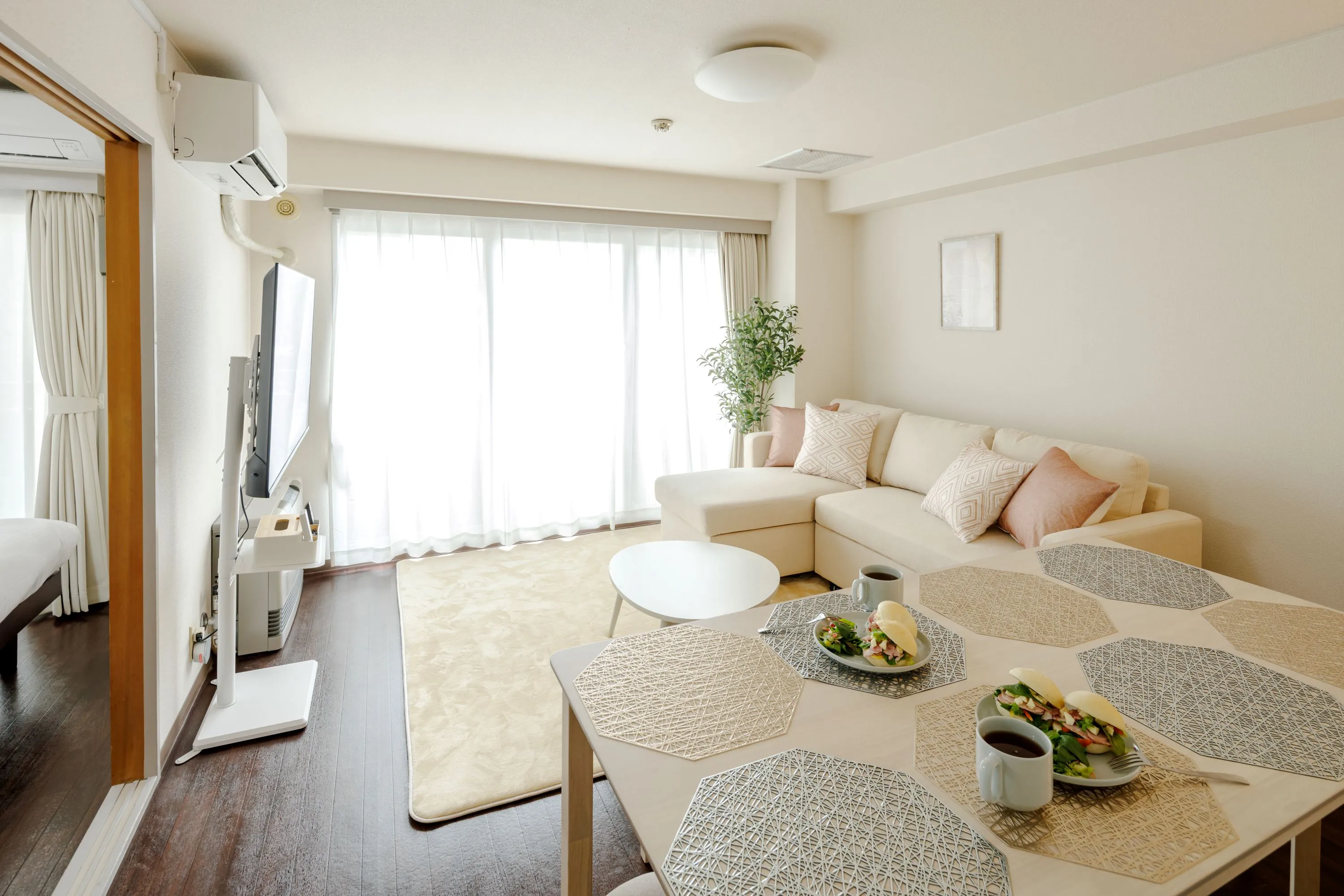 Living room of Room 201 at Residence 14.