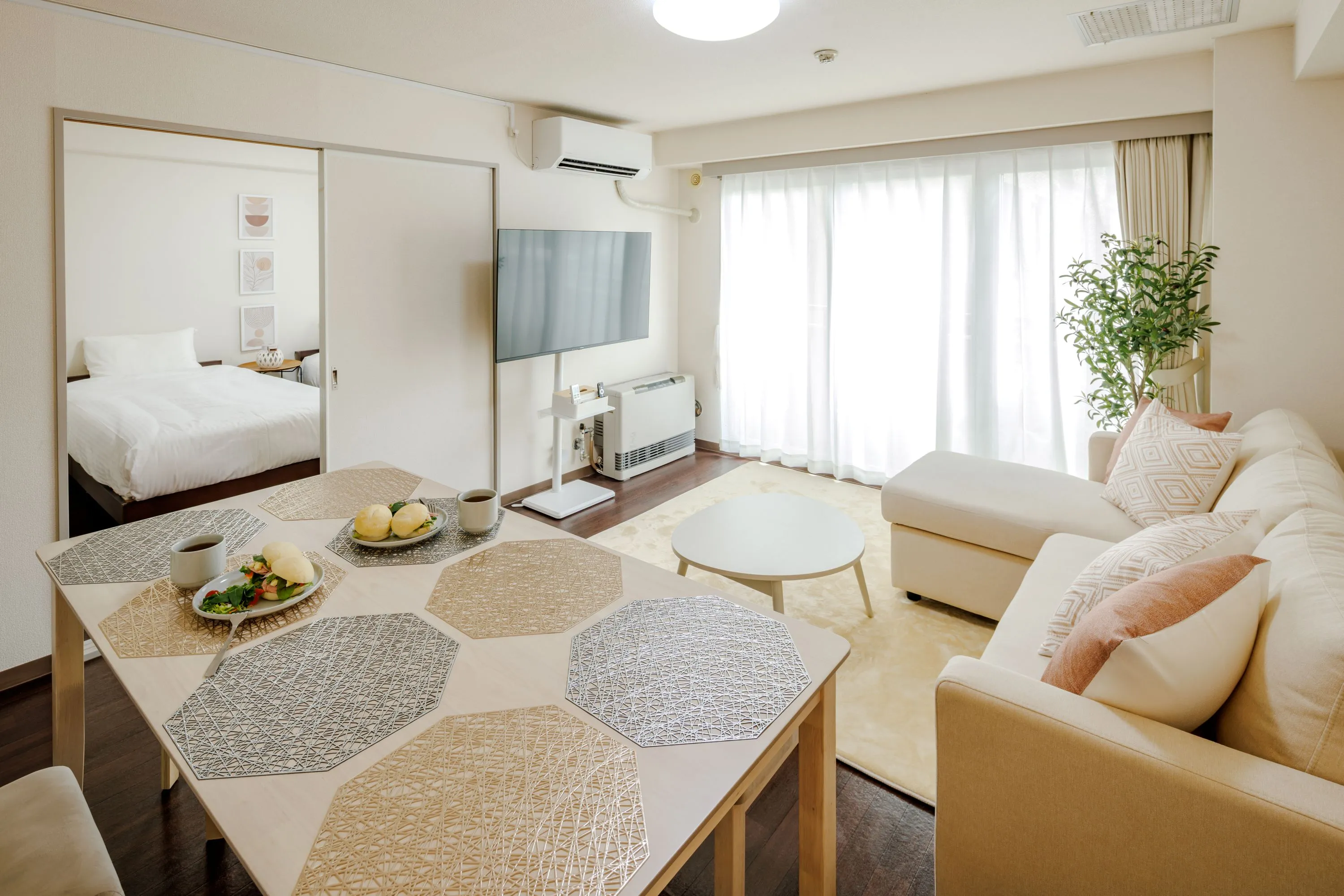 Living room of Room 201 at Residence 14.