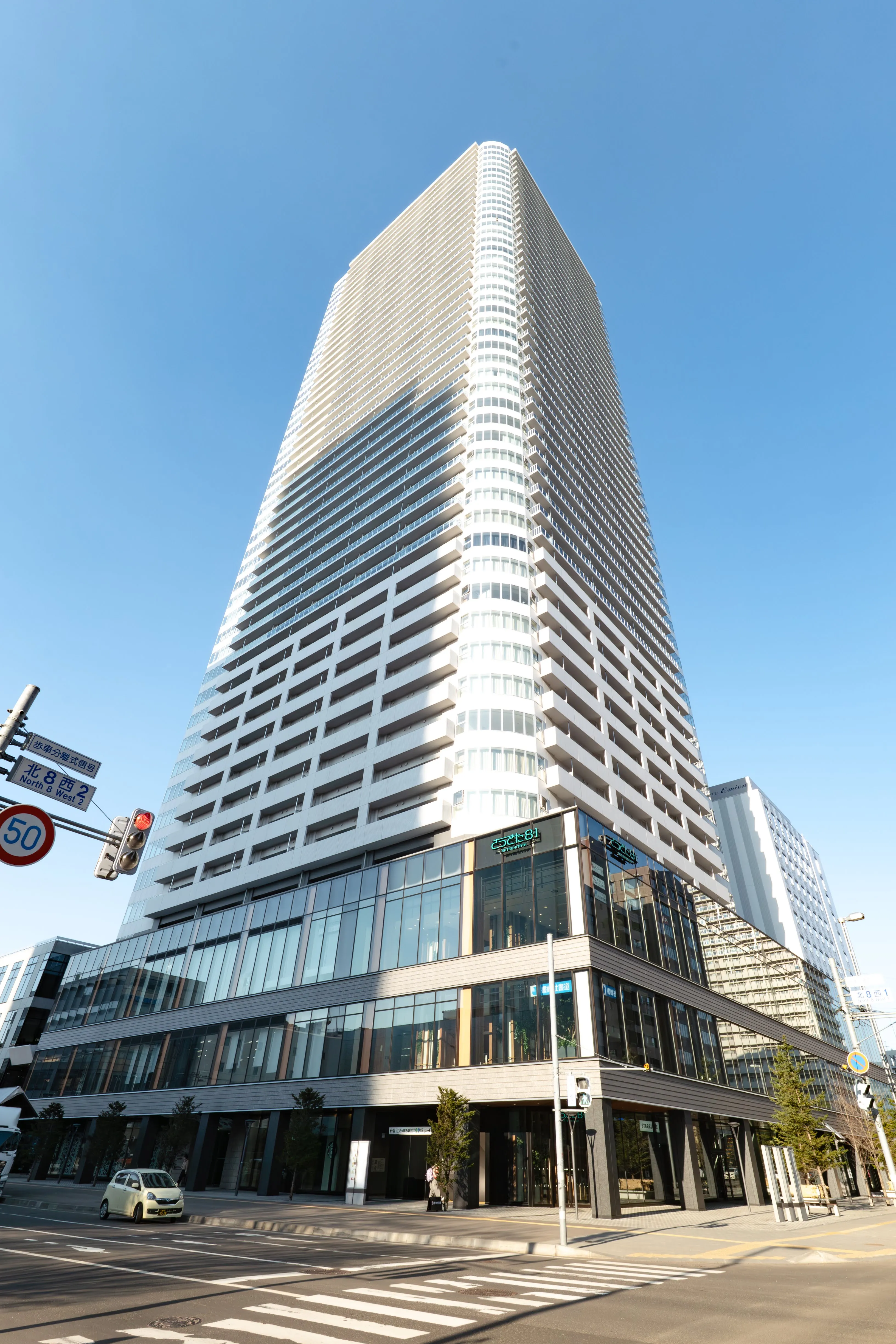 Exterior of Room 911 at ONE Sapporo Station Tower.