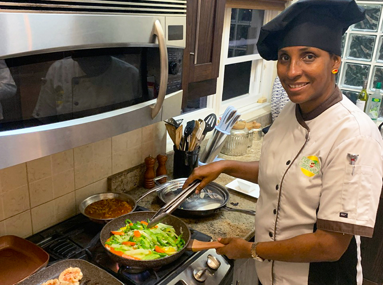 Flavours of Grenada chef preparing a private meal