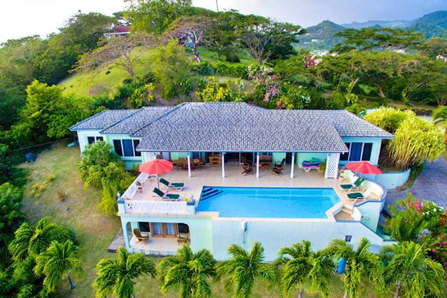 Aerial view of Villa Caribella