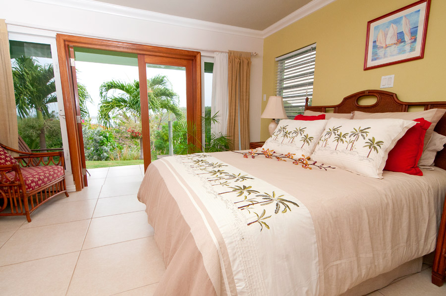 Villa Caribella bedroom with garden view