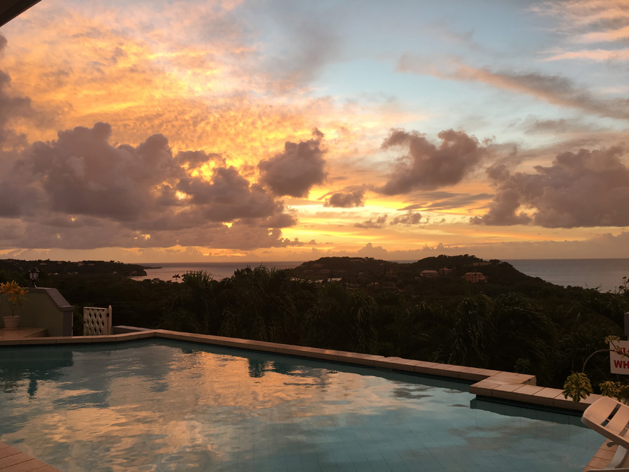 Villa Caribella pool at dawn