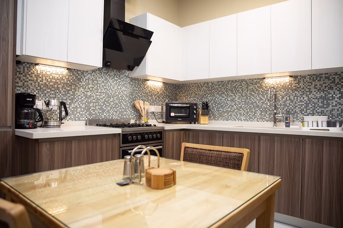 Golden Apple Suites living and study area