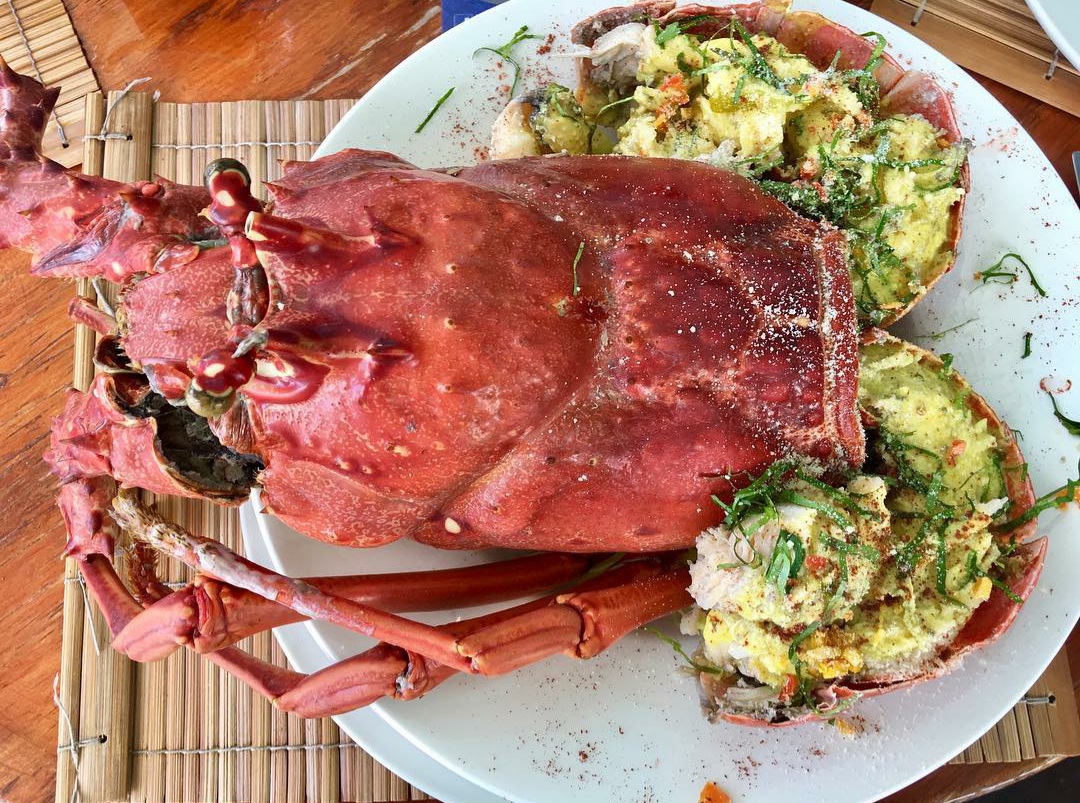 Lobster dish at BB's Crabback Restaurant Grenada