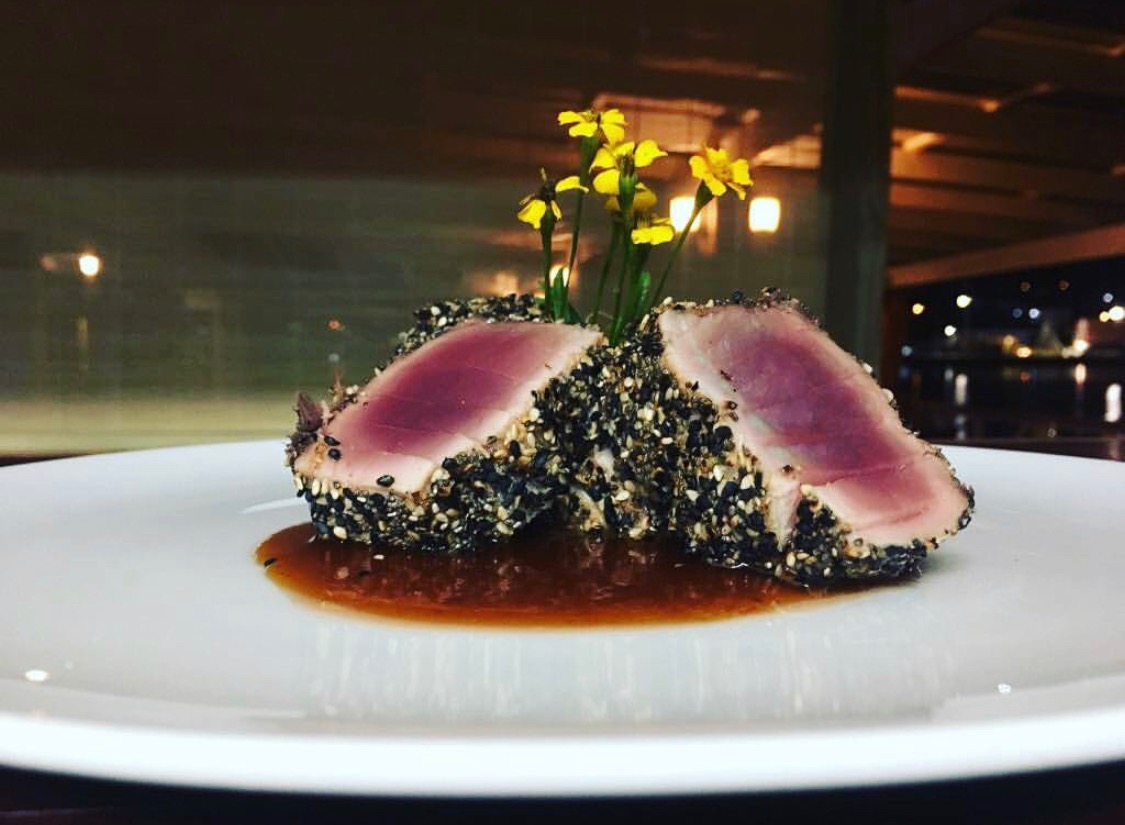 Seared tuna dish at Sails Restaurant Grenada