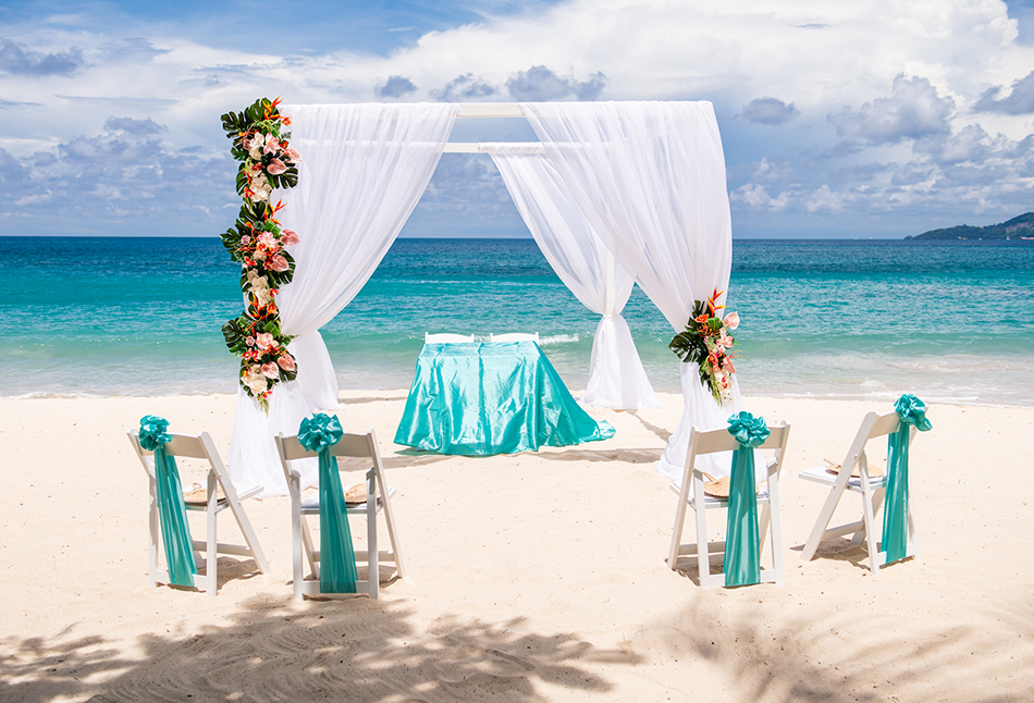 Representative Grenada beach wedding setup