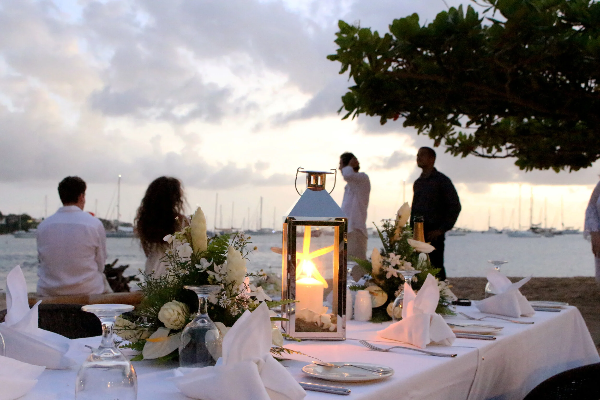 Representative Grenada beachside private dinner setting