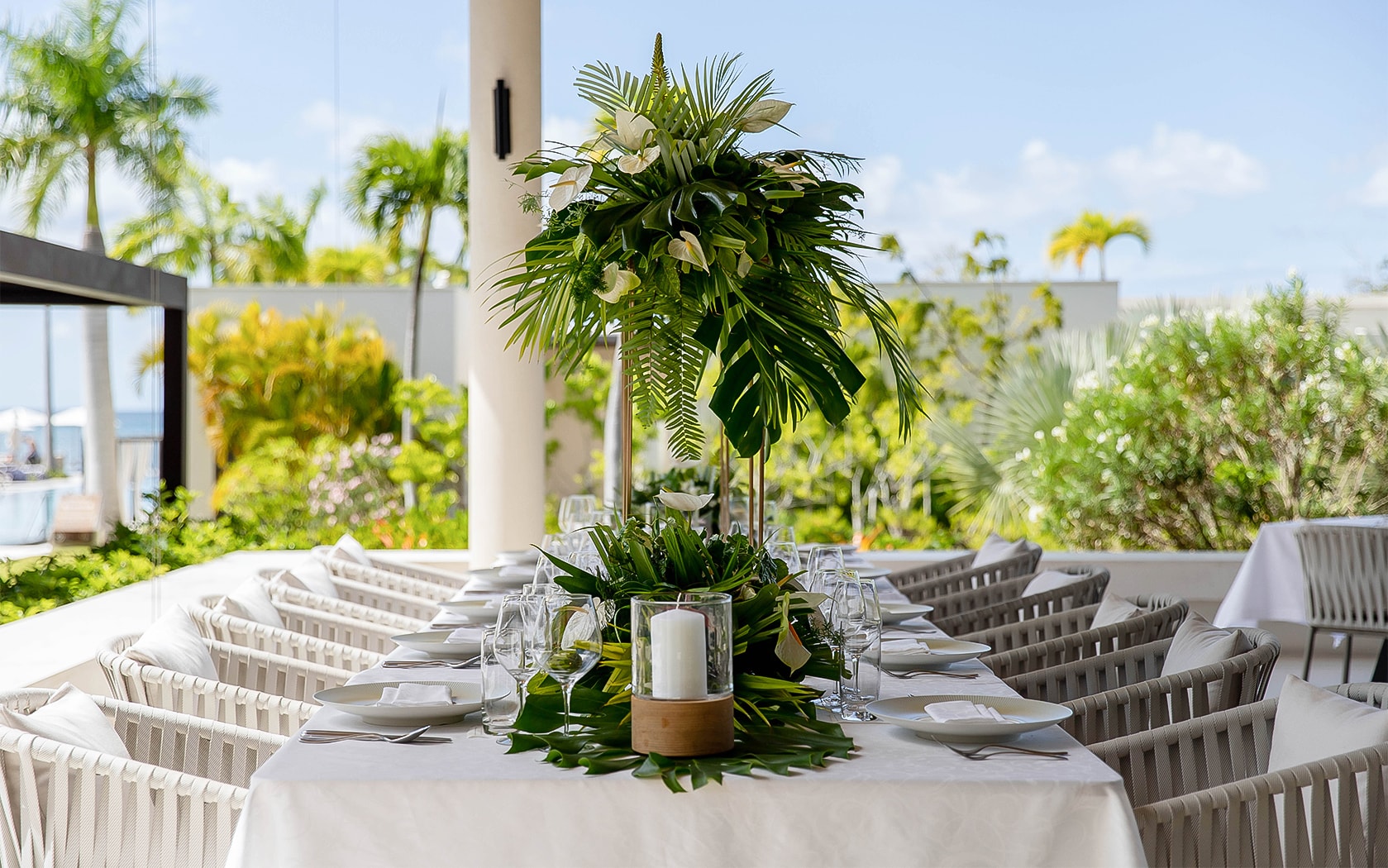 Representative Grenada tropical wedding table setting