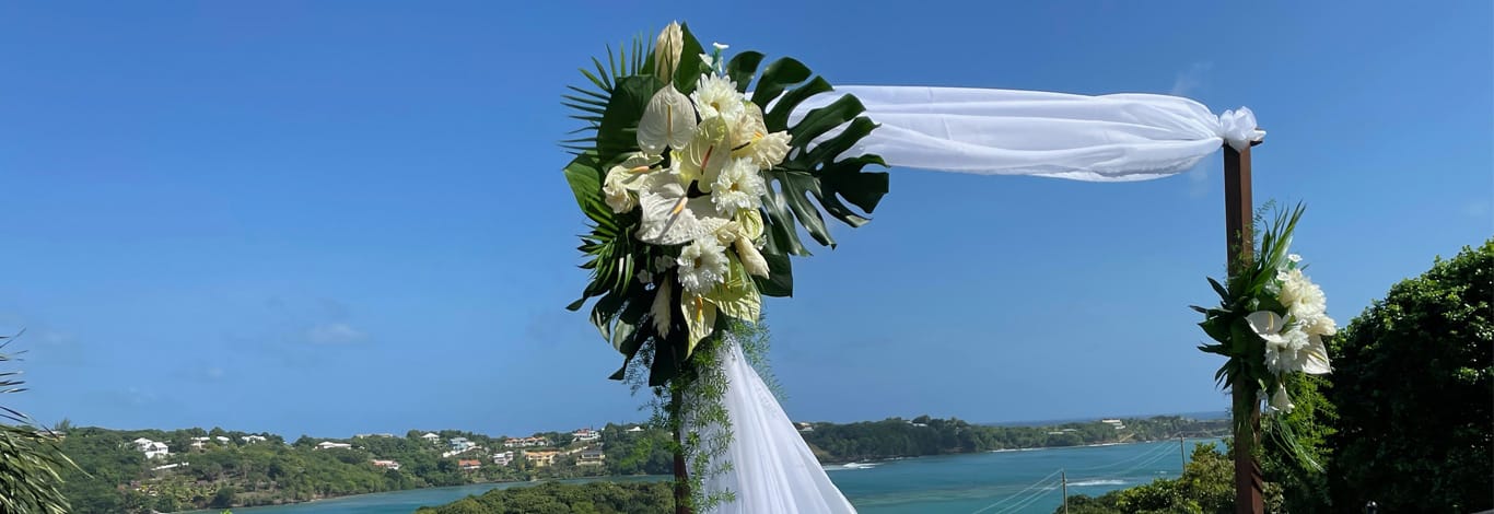 Anne's Florals Grenada tropical arrangement