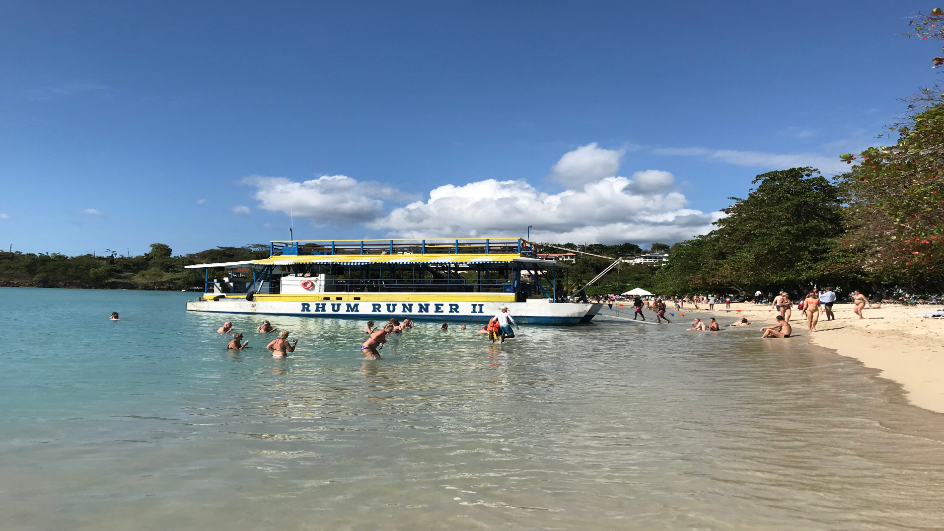 Rhum Runner II at a Grenada beach stop