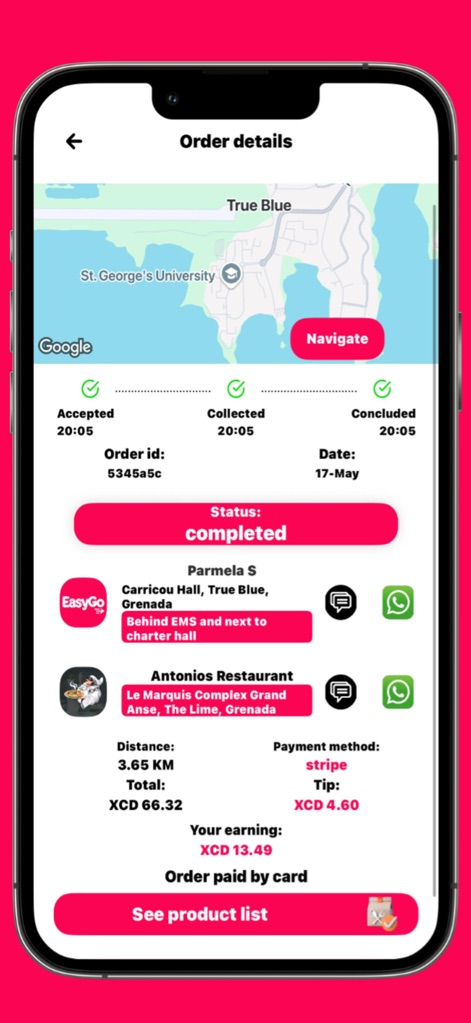EasyGo Rider delivery tracking in Grenada