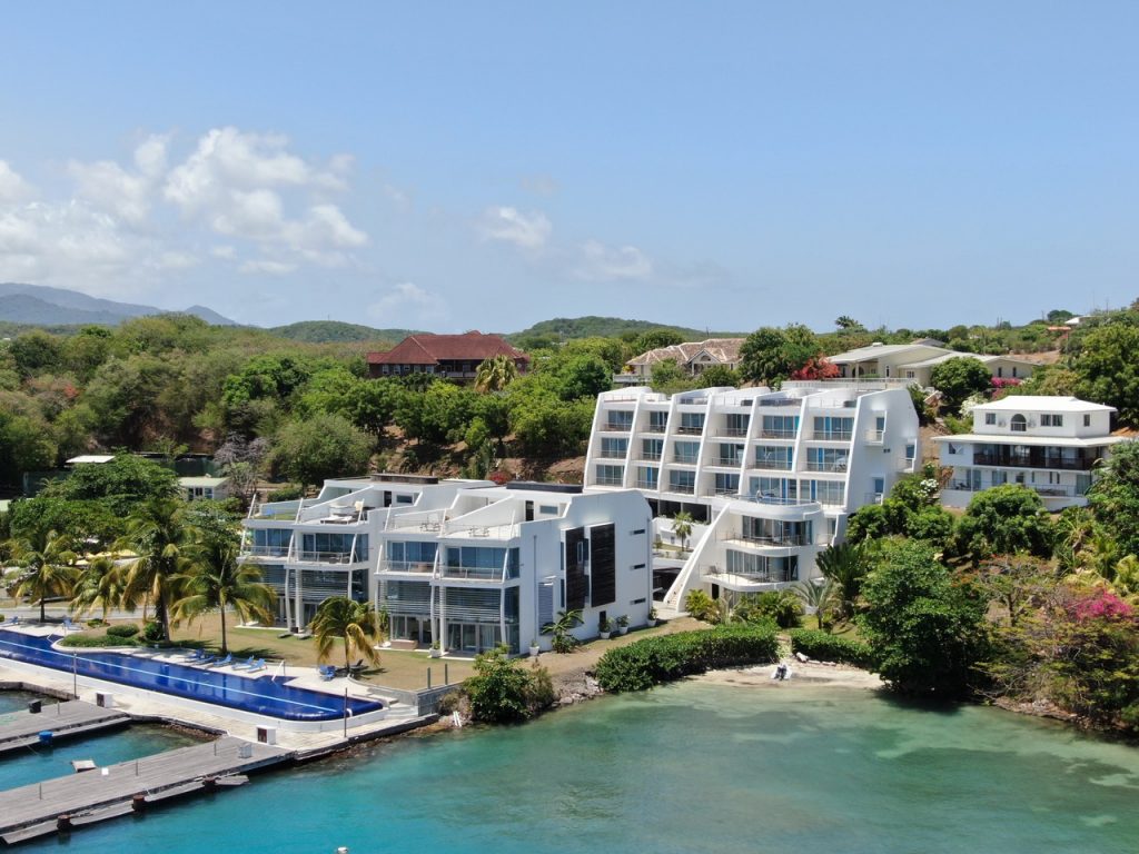 Prickly Bay Waterside | Spinnaker 08 | Short stay – waterfront development aerial