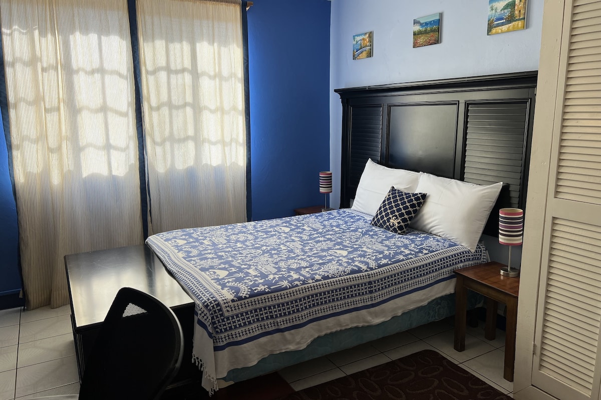 Breadnut Court Comfort Studio – bedroom and workspace