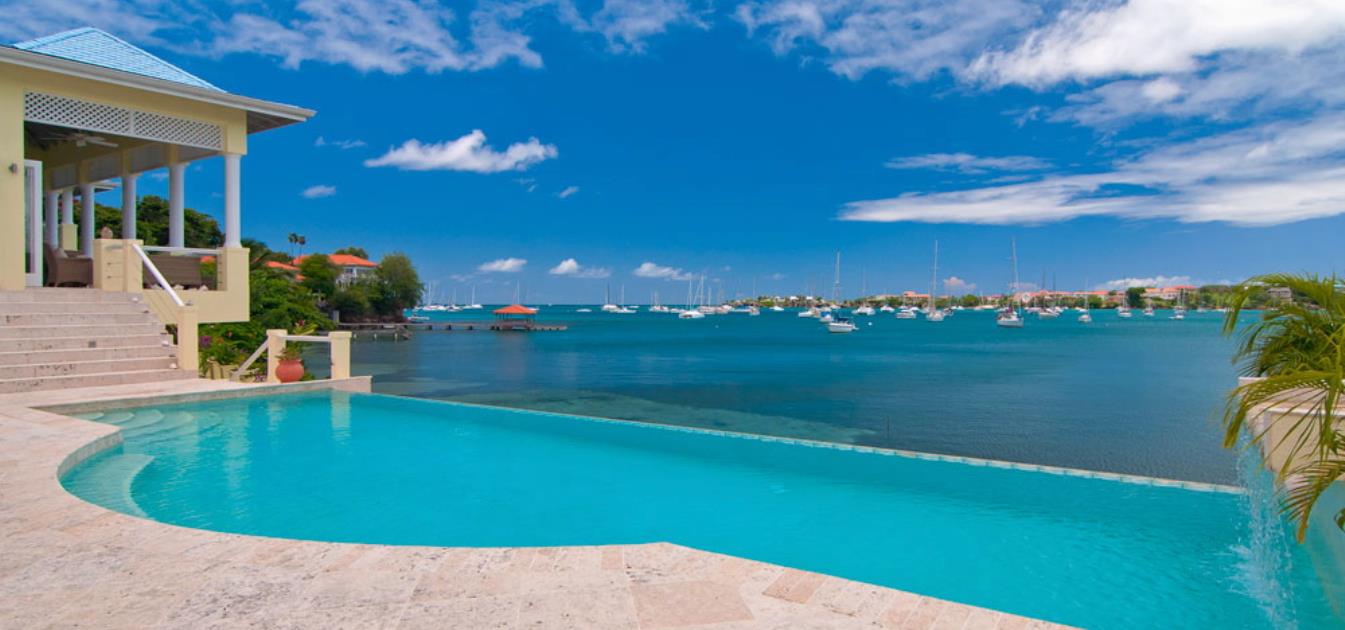 Rolling Surf Villa - Infinity pool and Prickly Bay view