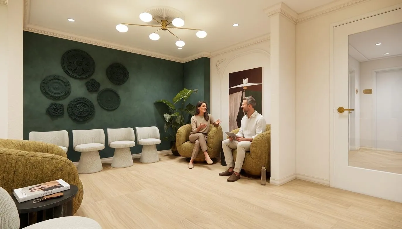 Patient relaxing in a comfortable dental chair at Atelier Opal Dental