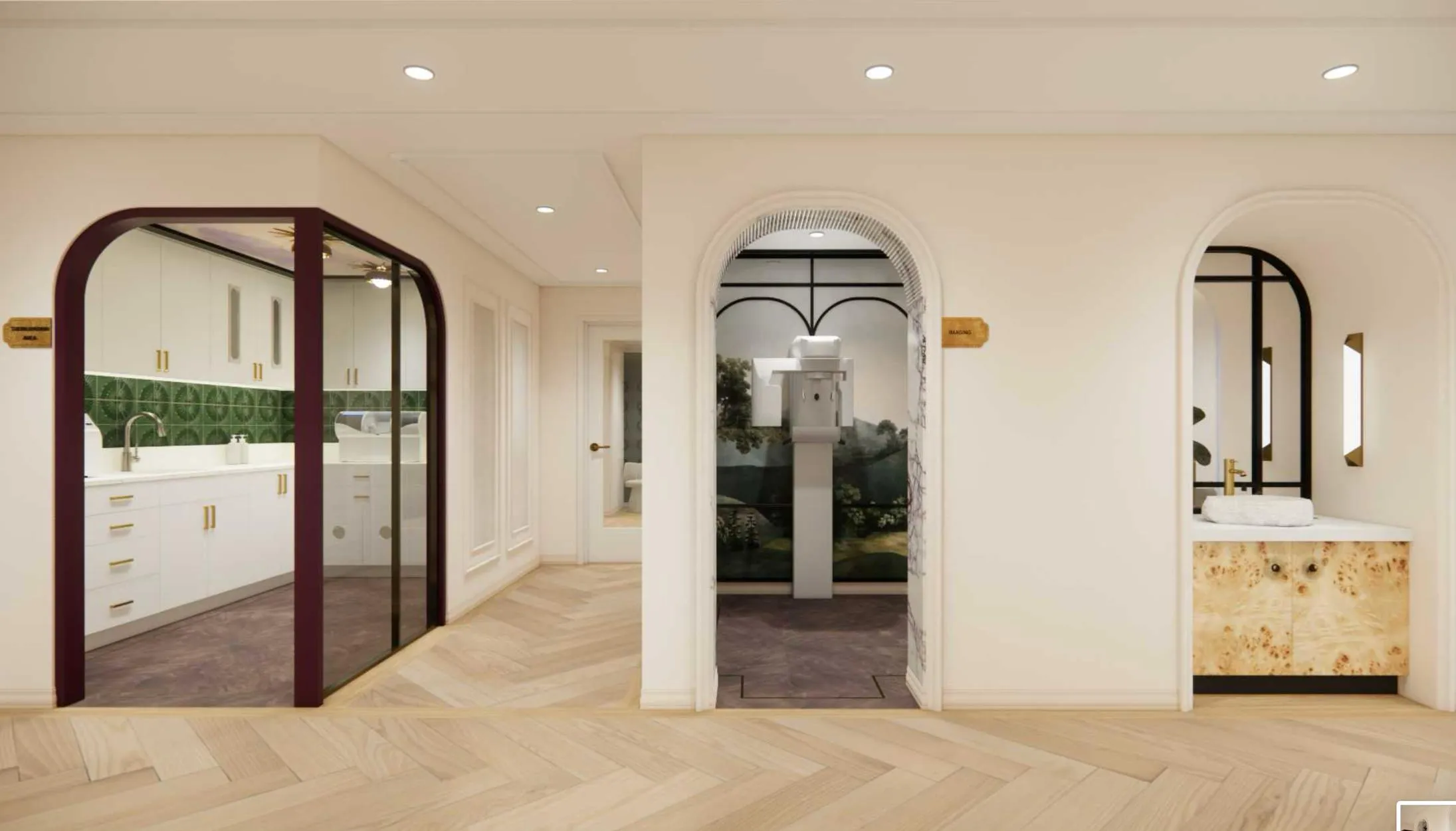 Hallway inside Atelier Opal Dental's Arlington office