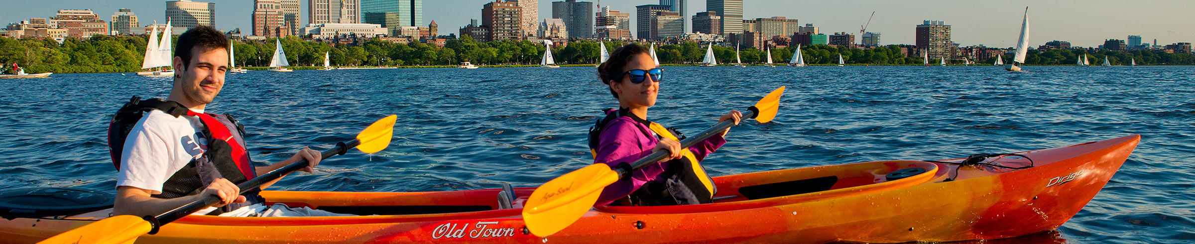 Paddling the Charles River at Kendall Square, Cambridge