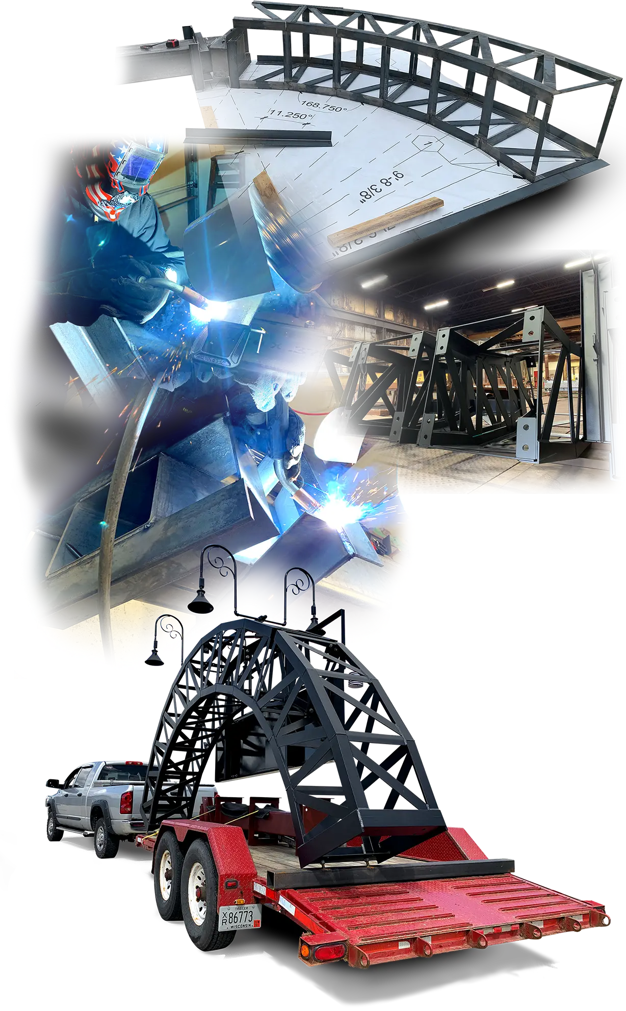 Sign fabrication and design process collage