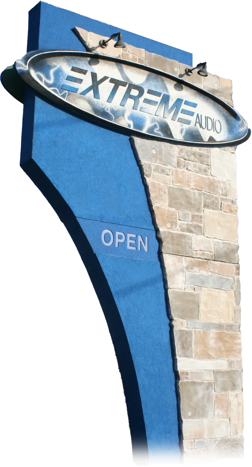 Exterior architectural signage for commercial building