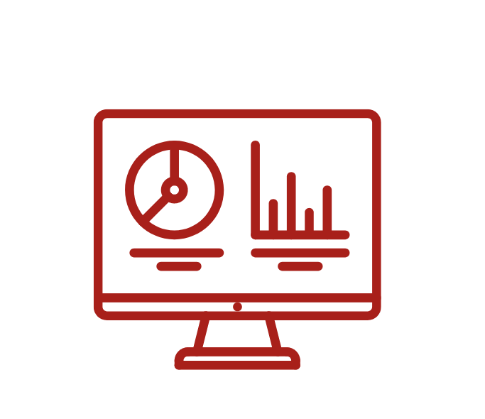 Computer screen with graphs on it icon
