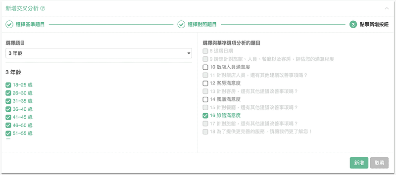 交叉分析兩個變數間的關係